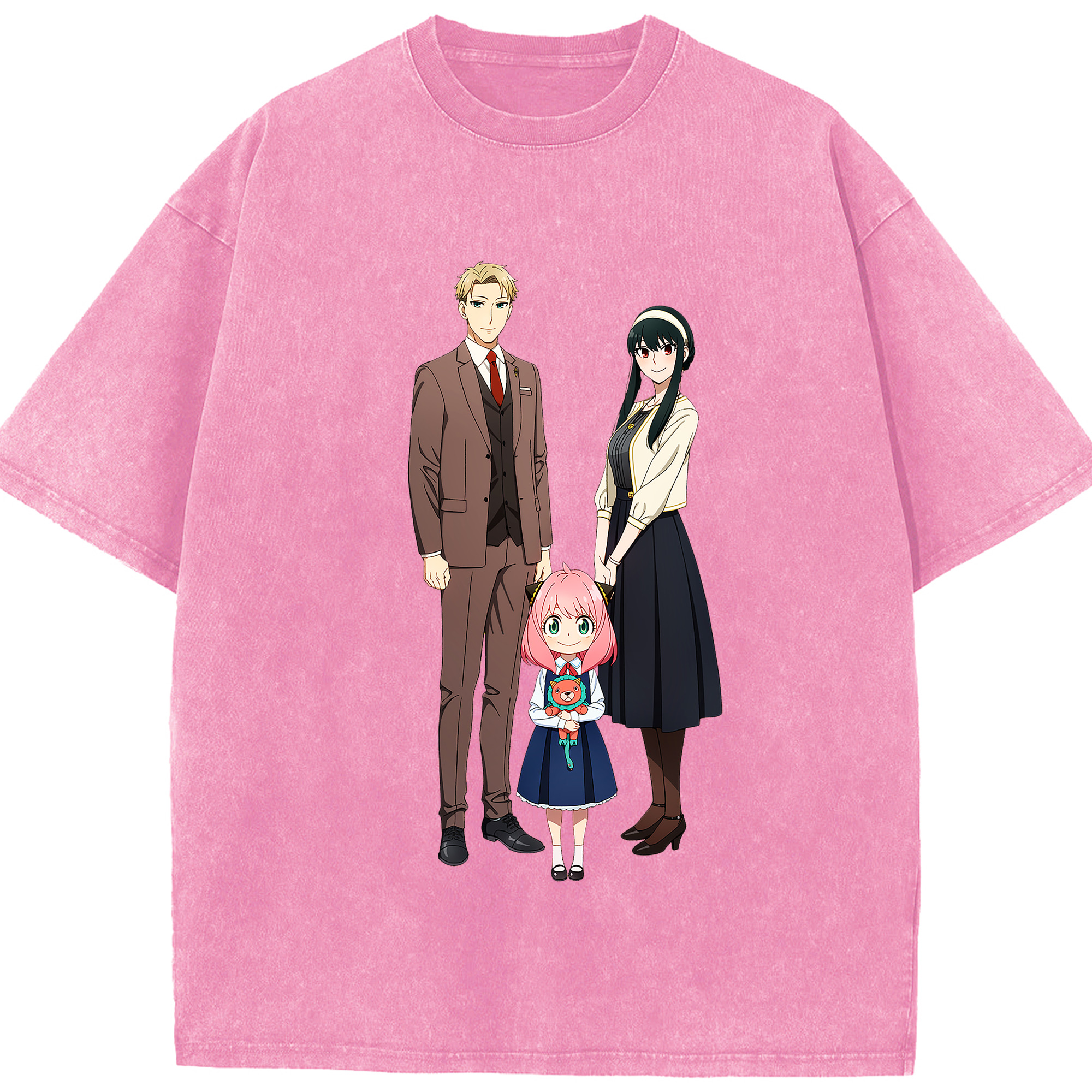 （画像用） SPY×FAMILY间谍家家酒 綿100% ヴィンテージ風 半袖Tシャツ（フロントプリント）